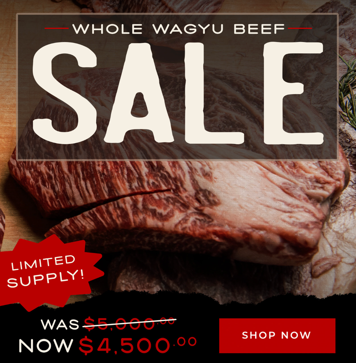 WHOLE WAGYU BEEF | LOCAL PICK UP ONLY